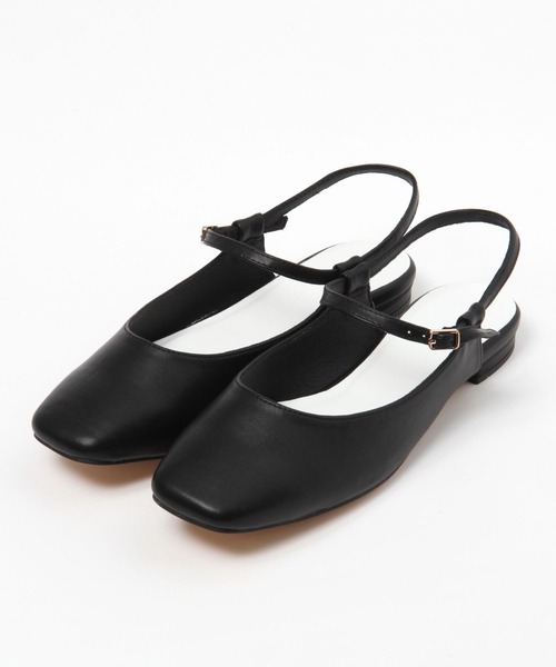 BAYFLOW（ベイフロー）の「ストラップフラットパンプス（パンプス・レディース・ブラック/クリアグリーン・LARGE/MEDIUM）」の2枚目の写真