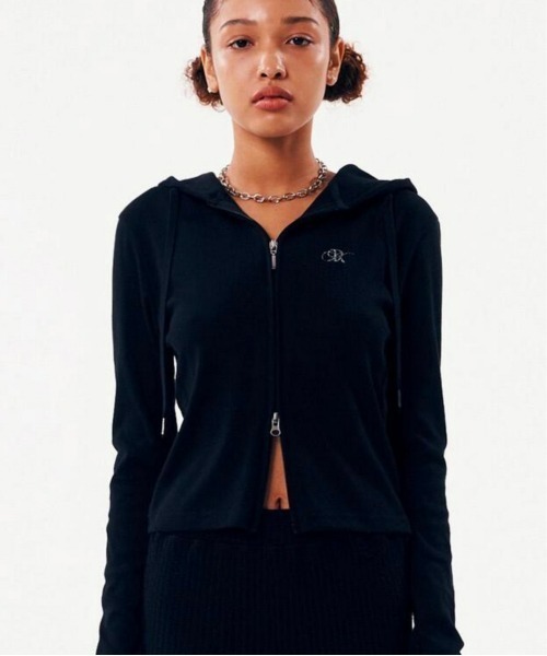 runningHIGH(ランニングハイ)の「【runningHIGH】RH LOGO SLIM ZIP UP HOODIE(パーカー・レディース・グレー/ホワイト/ブラック・ONE SIZE)」の15枚目の写真