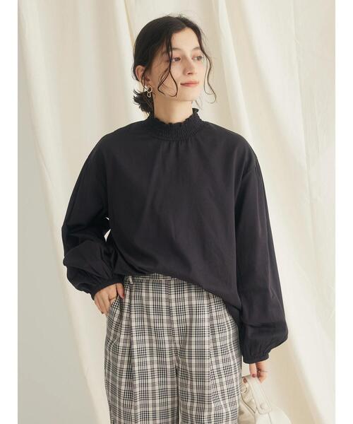 CRAFT STANDARD BOUTIQUE(クラフトスタンダードブティック)の「インドコットンシャーリングハイネックブラウス(シャツ/ブラウス・レディース・ブラック/オフホワイト・FREE)」の18枚目の写真