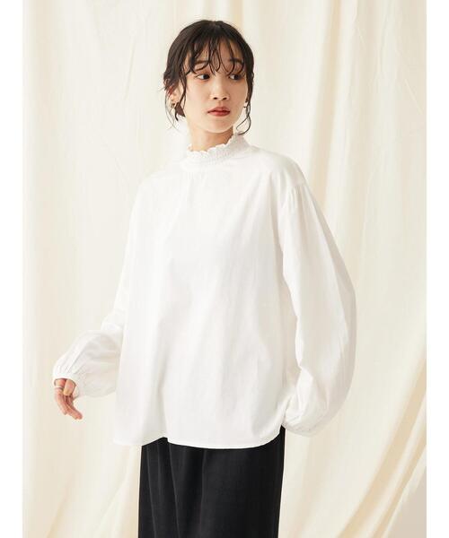 CRAFT STANDARD BOUTIQUE(クラフトスタンダードブティック)の「インドコットンシャーリングハイネックブラウス(シャツ/ブラウス・レディース・ブラック/オフホワイト・FREE)」の19枚目の写真