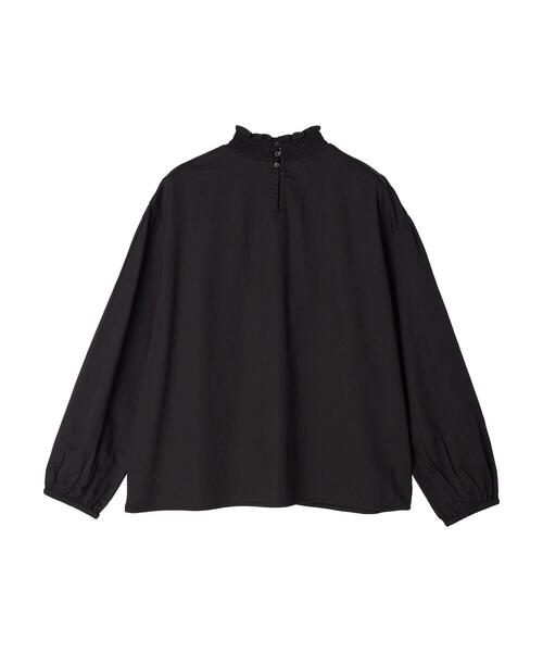 CRAFT STANDARD BOUTIQUE(クラフトスタンダードブティック)の「インドコットンシャーリングハイネックブラウス(シャツ/ブラウス・レディース・ブラック/オフホワイト・FREE)」の7枚目の写真