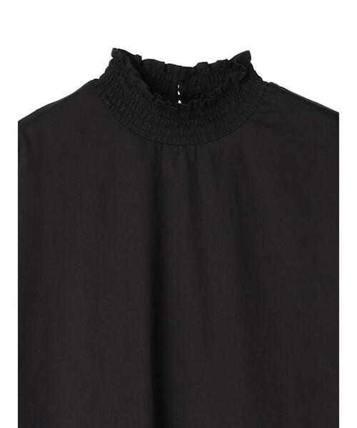 CRAFT STANDARD BOUTIQUE(クラフトスタンダードブティック)の「インドコットンシャーリングハイネックブラウス(シャツ/ブラウス・レディース・ブラック/オフホワイト・FREE)」の8枚目の写真