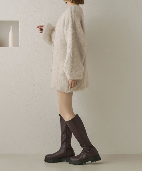 Ambre Neige（アンブルネージュ）の「２wayウールシャギーニットカーディガン／WEB/EC限定商品（カーディガン/ボレロ・レディース・パープル/アイボリー/ライトグリーン/オレンジ/チャコールグレー・FREE）」の12枚目の写真