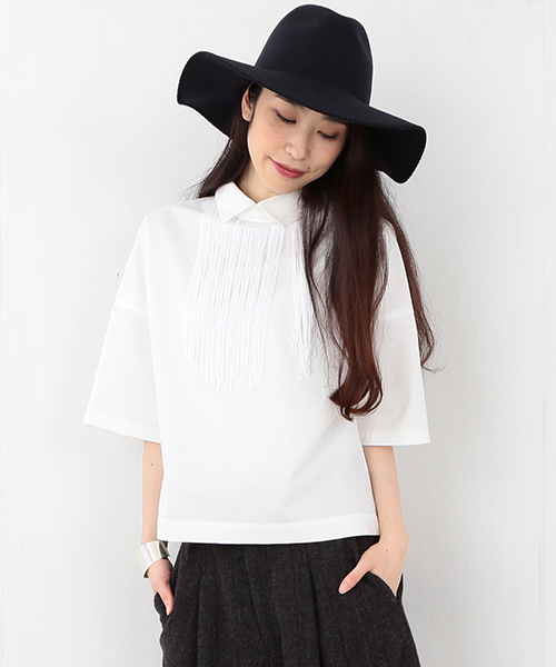 Ray BEAMS(レイビームス)の「◇RBS / フリンジチョーカー シャツ(シャツ/ブラウス・レディース・ホワイト/ブラック・ONE SIZE)」の10枚目の写真