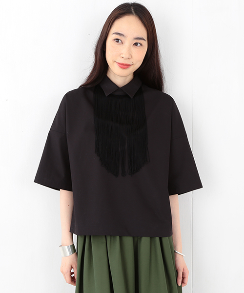 Ray BEAMS(レイビームス)の「◇RBS / フリンジチョーカー シャツ(シャツ/ブラウス・レディース・ホワイト/ブラック・ONE SIZE)」の14枚目の写真