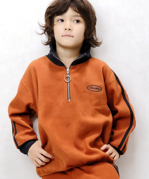 セール】フリースハーフジップ BIGシルエットトレーナー（スウェット