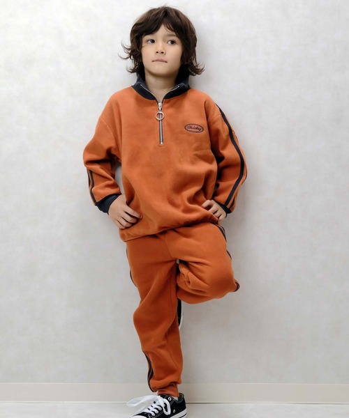 セール】フリースハーフジップ BIGシルエットトレーナー（スウェット