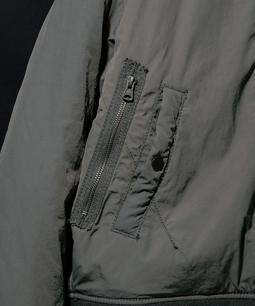 NUMBER (N)INE（ナンバーナイン）の「MATTE NYLON OVER MA-1 JACKET / マッドナイロン 中綿 エムエーワン ジャケット（MA-1・メンズ・グレー系その他/ブラック・3/2/4）」の15枚目の写真