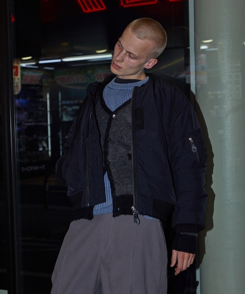 NUMBER (N)INE（ナンバーナイン）の「MATTE NYLON OVER MA-1 JACKET / マッドナイロン 中綿 エムエーワン ジャケット（MA-1・メンズ・グレー系その他/ブラック・3/2/4）」の21枚目の写真