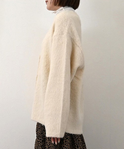 STYLEBLOCK(スタイルブロック)の「ニットカーディガン(カーディガン/ボレロ・レディース・ブルー/チャコールグレー/ピンク/グレー/モカ/イエロー/グリーン/アイボリー・M)」の11枚目の写真