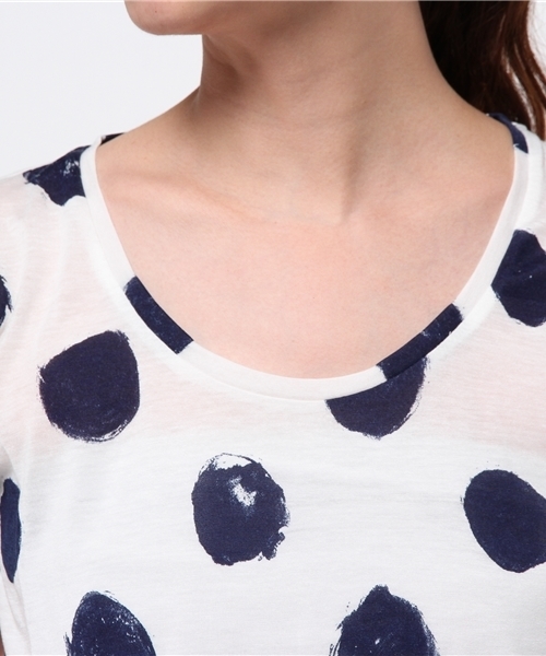 CIAOPANIC TYPY（チャオパニックティピー）の「テンセル混ハンドドットTシャツ（Tシャツ/カットソー・レディース・ホワイト/グレー・FREE）」の3枚目の写真