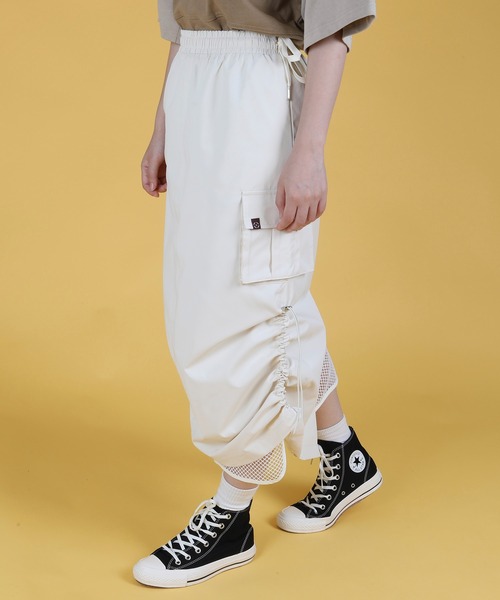 S'more(スモア)の「Mesh layered double sided skirt(スカート・レディース・ホワイト/カーキ・LARGE/SMALL/MEDIUM)」の2枚目の写真
