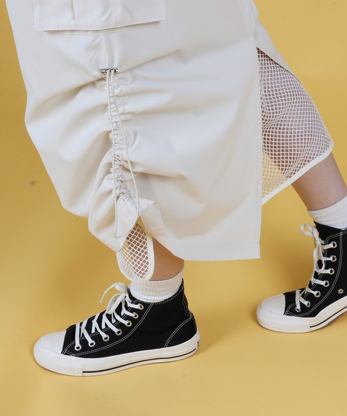 S'more(スモア)の「Mesh layered double sided skirt(スカート・レディース・ホワイト/カーキ・LARGE/SMALL/MEDIUM)」の6枚目の写真