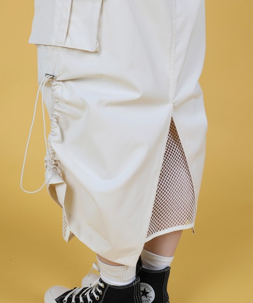 S'more(スモア)の「Mesh layered double sided skirt(スカート・レディース・ホワイト/カーキ・LARGE/SMALL/MEDIUM)」の7枚目の写真