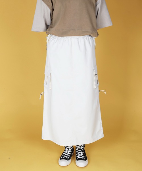 S'more(スモア)の「Mesh layered double sided skirt(スカート・レディース・ホワイト/カーキ・LARGE/SMALL/MEDIUM)」の8枚目の写真