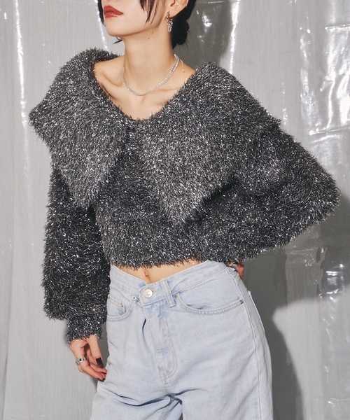 VIOLETTA（ヴィオレッタ）の「ビックカラーラメニットトップス（ニット