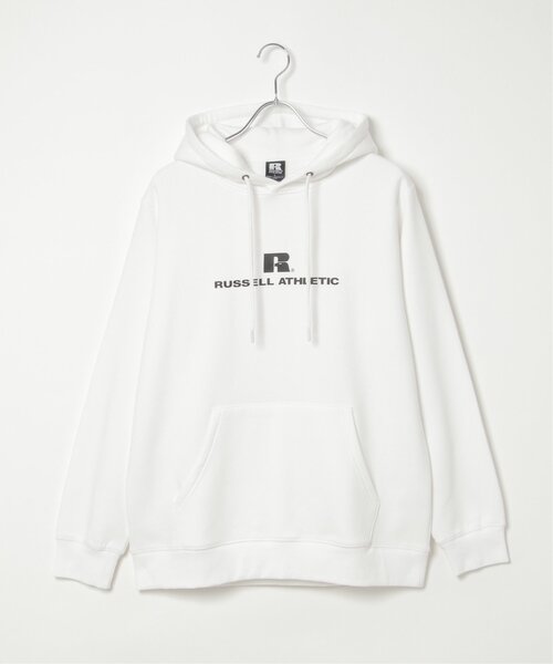 Russell Athletic（ラッセルアスレティック）の「RUSSELL ATHLETIC ラッセルアスレチック 裏起毛プルパーカー（パーカー・メンズ・ホワイト/ブラック・M/L/XL/S）」の3枚目の写真