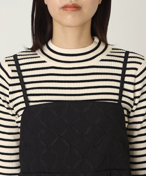 THE SHOP TK (ザ ショップ ティーケー )の「◆ポコポコキャミワンピース【洗濯機洗い可】(ワンピース・レディース・ブラック/オフホワイト・13/12)」の7枚目の写真