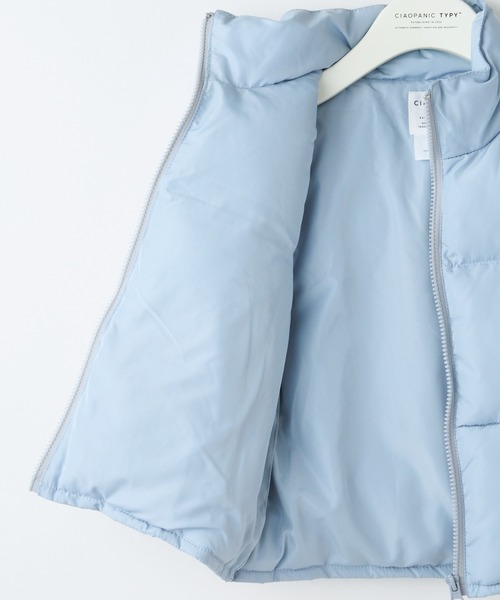 CIAOPANIC TYPY（チャオパニックティピー）の「【KIDS】フェイクダウンスタンドネックボリュームベスト（ダウンベスト・キッズ・アイボリー/ブルー/チャコールグレー・M/XL/XXL）」の5枚目の写真