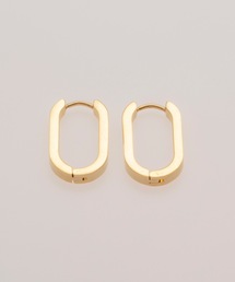 BUTTON＆CUFFLINKS | BUTTON＆CUFFLINKS　ボタンアンドカフリンクス：ステンレス　楕円ピアス 21mm(ピアス（両耳用）)