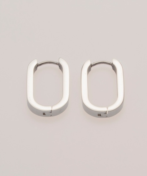 BUTTON&CUFFLINKS(ボタンアンドカフリンクス)の「BUTTON&CUFFLINKS ボタンアンドカフリンクス:ステンレス 楕円ピアス 21mm(ピアス(両耳用)・レディース・ゴールド/シルバー/ブラック・FREE)」の10枚目の写真
