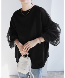 reca | チュール袖スウェットプルオーバー(スウェット)