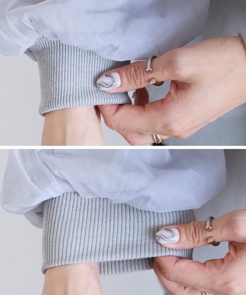 reca(レカ)の「チュール袖スウェットプルオーバー(スウェット・レディース・オフホワイト/ブラック/グレー/キャメル/アイボリー・FREE)」の19枚目の写真