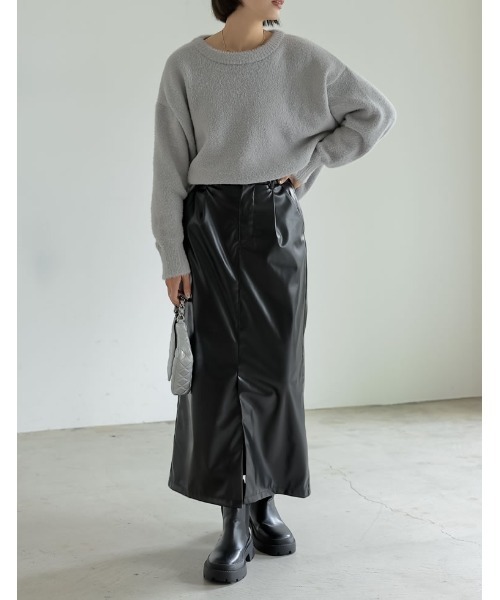 フェイクレザータイトスカート スカート フェイクレザータイトスリットスカート : ZOZOTOWN Yahoo!店