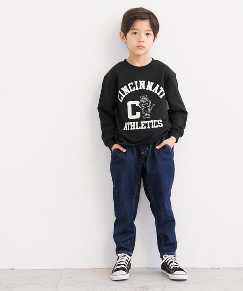 coca（coca）（コカ）の「キッズ 裏毛ロゴトップス（スウェット・キッズ・ブラック/ブルー/オレンジ・110/120/130/140）」の4枚目の写真