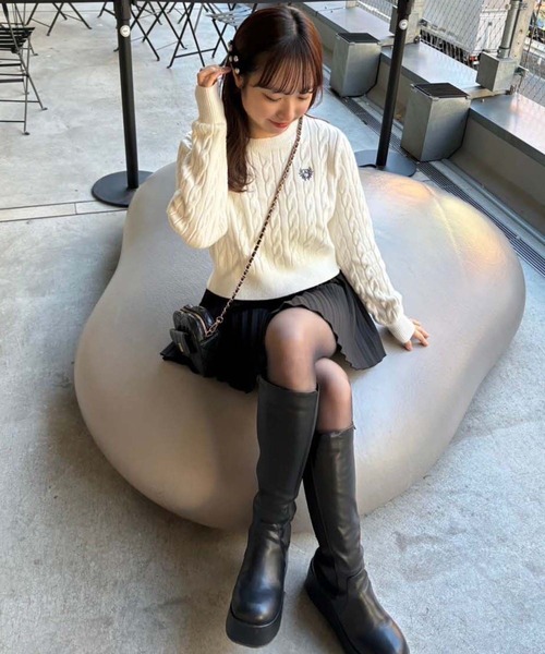 one after another NICE CLAUP（ワンアフターアナザーナイスクラップ）の「細プリーツミニスカート（スカート・レディース・ベージュ/ブラック/グレー・FREE）」の16枚目の写真