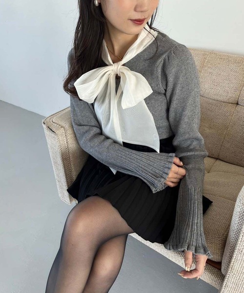 one after another NICE CLAUP（ワンアフターアナザーナイスクラップ）の「細プリーツミニスカート（スカート・レディース・ベージュ/ブラック/グレー・FREE）」の10枚目の写真