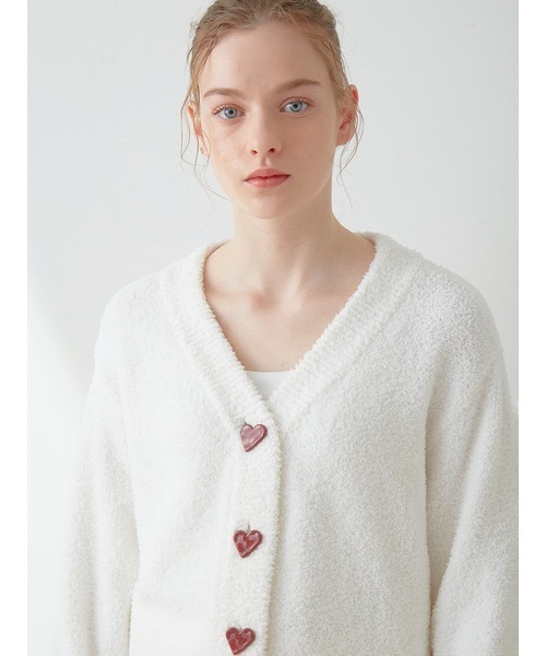 gelato pique（ジェラートピケ）の「【Sweet】ジャガードカーディガン（ルームウェア/パジャマ・レディース・オフホワイト/ピンク・FREE）」の20枚目の写真
