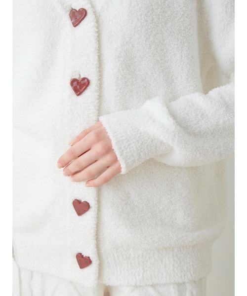 gelato pique（ジェラートピケ）の「【Sweet】ジャガードカーディガン（ルームウェア/パジャマ・レディース・オフホワイト/ピンク・FREE）」の16枚目の写真