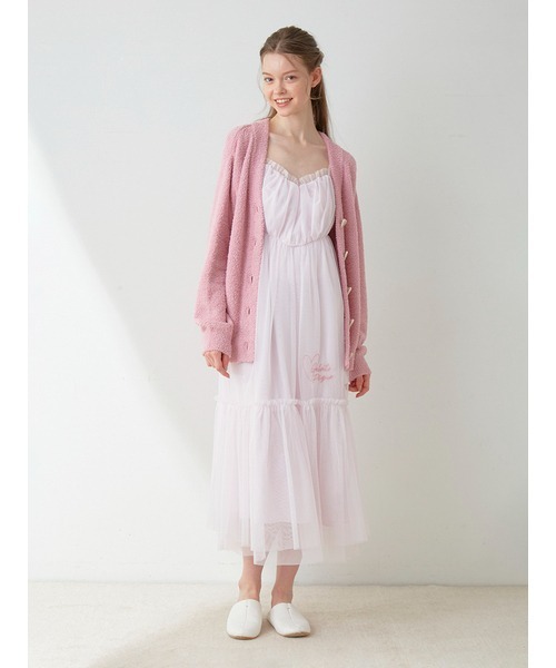 gelato pique（ジェラートピケ）の「【Sweet】ジャガードカーディガン（ルームウェア/パジャマ・レディース・オフホワイト/ピンク・FREE）」の5枚目の写真