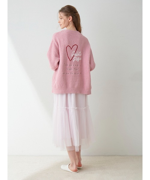 gelato pique（ジェラートピケ）の「【Sweet】ジャガードカーディガン（ルームウェア/パジャマ・レディース・オフホワイト/ピンク・FREE）」の7枚目の写真