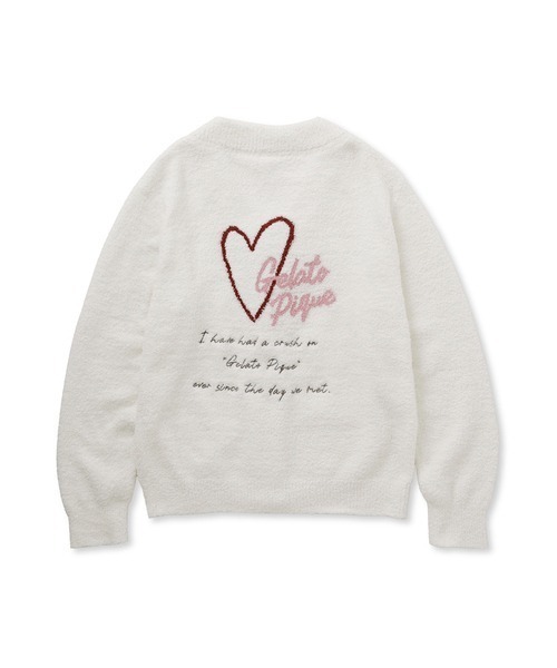 gelato pique（ジェラートピケ）の「【Sweet】ジャガードカーディガン（ルームウェア/パジャマ・レディース・オフホワイト/ピンク・FREE）」の3枚目の写真