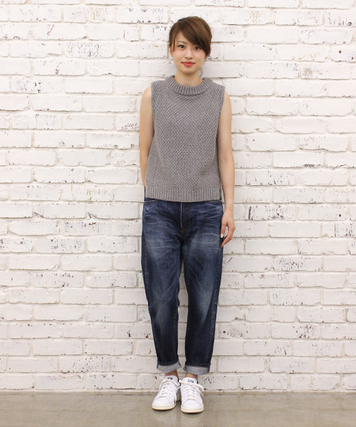 CIAOPANIC（チャオパニック）の「【Ciaopanic】　ボトルネックニットベスト（ベスト・レディース・オフホワイト/グレー/カーキ/ネイビー・FREE）」の2枚目の写真