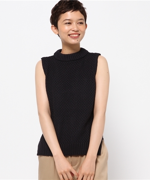 CIAOPANIC（チャオパニック）の「【Ciaopanic】　ボトルネックニットベスト（ベスト・レディース・オフホワイト/グレー/カーキ/ネイビー・FREE）」の4枚目の写真