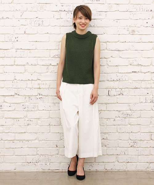 CIAOPANIC（チャオパニック）の「【Ciaopanic】　ボトルネックニットベスト（ベスト・レディース・オフホワイト/グレー/カーキ/ネイビー・FREE）」の12枚目の写真