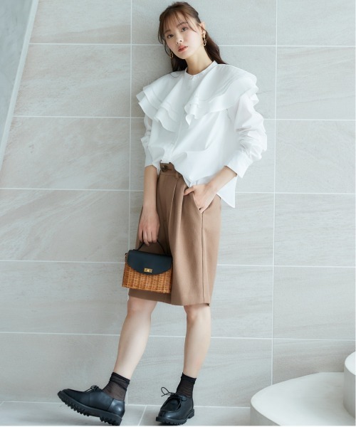 miclat(ミクラ)の「大きいサイズ ショートパンツ miclat(その他パンツ・レディース・ホワイト/ブラウン・L/LL/3L/4L/5L)」の4枚目の写真