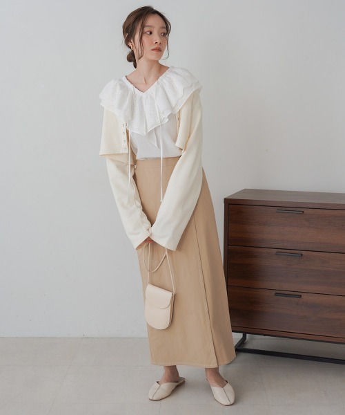 Ballsey♡レースビッグカラーブラウス　上品　仕事着 Ballsey♡レースビッグカラーブラウス 上品 仕事着 - メルカリ
