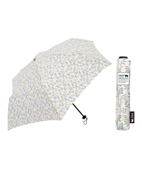 Waterfront(ウォーターフロント)の「kippis 極軽カーボン UVブロック 55cm 折傘 日傘 晴雨兼用(折りたたみ傘・レディース・オフホワイト/グレー/ピンク・FREE)」の2枚目の写真