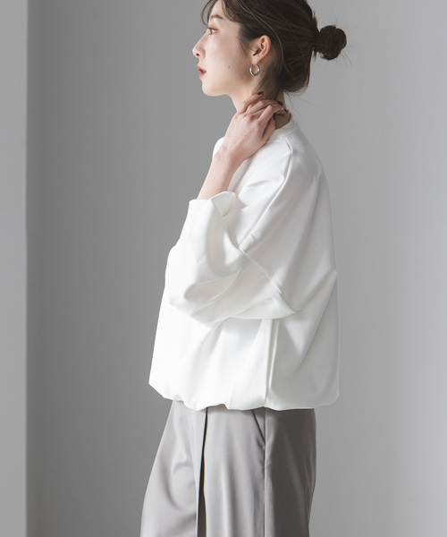 RITA(リタ)の「《WEB限定追加》【RITA】ボリュームスリーブトップス(Tシャツ/カットソー・レディース・ネイビー/ホワイト/ピンク/ライトグレー・FREE)」の18枚目の写真