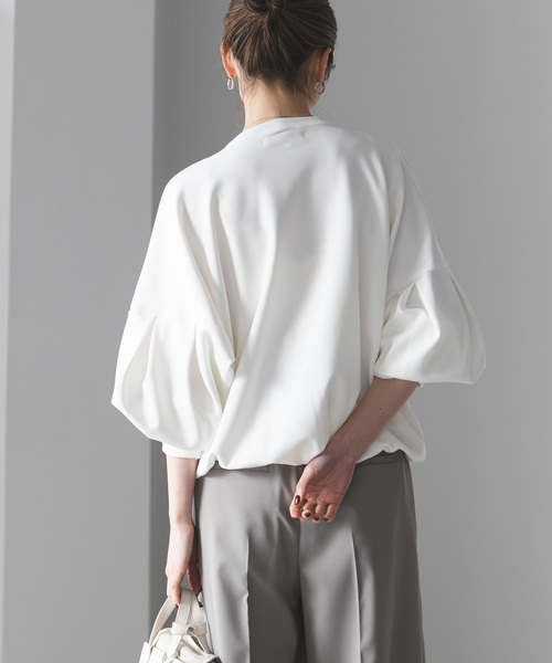 RITA(リタ)の「《WEB限定追加》【RITA】ボリュームスリーブトップス(Tシャツ/カットソー・レディース・ネイビー/ホワイト/ピンク/ライトグレー・FREE)」の19枚目の写真