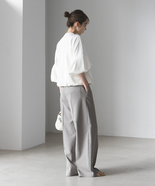 RITA(リタ)の「《WEB限定追加》【RITA】ボリュームスリーブトップス(Tシャツ/カットソー・レディース・ネイビー/ホワイト/ピンク/ライトグレー・FREE)」の21枚目の写真