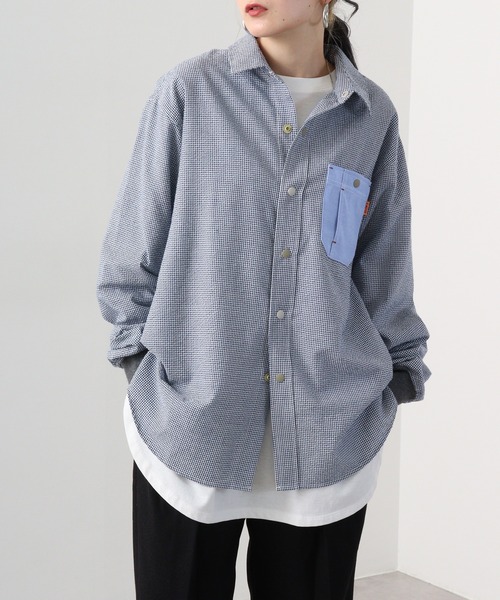 KRIFF MAYER（クリフメイヤー）の「Happy long sleeve snap shirt / ハッピー 長袖 スナップシャツ unisex（シャツ/ブラウス・メンズ・ネイビー/その他2/その他3/サックスブルー/マルチ/グレー・L/XL/M）」の18枚目の写真