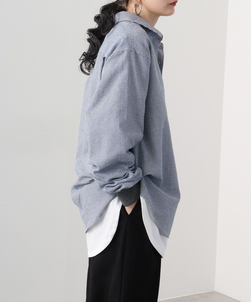 KRIFF MAYER（クリフメイヤー）の「Happy long sleeve snap shirt / ハッピー 長袖 スナップシャツ unisex（シャツ/ブラウス・メンズ・ネイビー/その他2/その他3/サックスブルー/マルチ/グレー・L/XL/M）」の19枚目の写真