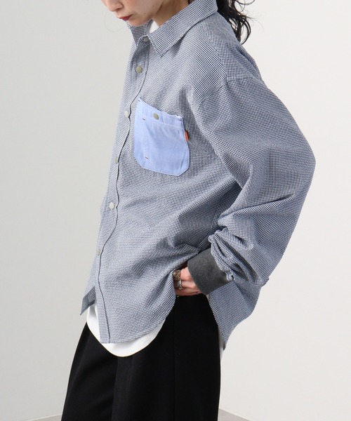 KRIFF MAYER（クリフメイヤー）の「Happy long sleeve snap shirt / ハッピー 長袖 スナップシャツ unisex（シャツ/ブラウス・メンズ・ネイビー/その他2/その他3/サックスブルー/マルチ/グレー・L/XL/M）」の21枚目の写真