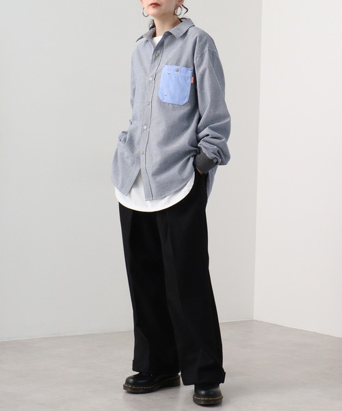 KRIFF MAYER（クリフメイヤー）の「Happy long sleeve snap shirt / ハッピー 長袖 スナップシャツ unisex（シャツ/ブラウス・メンズ・ネイビー/その他2/その他3/サックスブルー/マルチ/グレー・L/XL/M）」の22枚目の写真