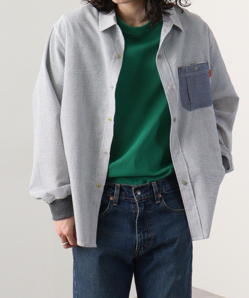 KRIFF MAYER（クリフメイヤー）の「Happy long sleeve snap shirt / ハッピー 長袖 スナップシャツ unisex（シャツ/ブラウス・メンズ・ネイビー/その他2/その他3/サックスブルー/マルチ/グレー・L/XL/M）」の13枚目の写真